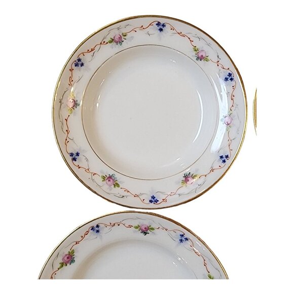 Unbranded Set Of 5 Pink Blue Floral Gold Trim Saucer For Teacup *SAUCERS ONLY* - Picture 2 of 16